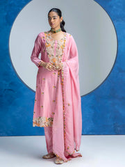 Pink Embroided Kurta and Pant Set