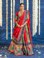 Multi Color Vasansi Silk Embroided Lehenga Set
