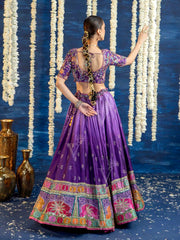 Violet Ombre Vasansi Silk Embroided Lehenga Set