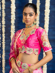 Pink Vasansi Silk Embroided Lehenga Set