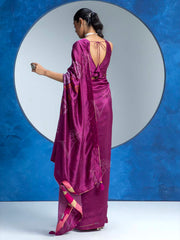 Magenta Pink Vasansi Silk Bandhani Saree