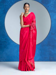 Red Vasansi Silk Bandhani Saree