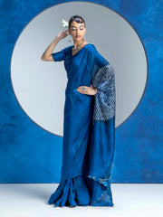 Indigo BlueVasansi Silk Bandhani Saree