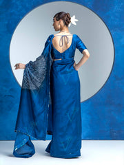 Indigo BlueVasansi Silk Bandhani Saree