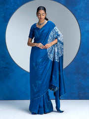 Indigo Blue Vasansi Silk Saree