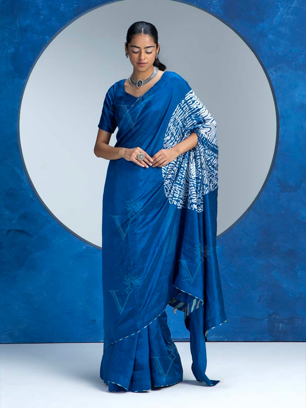 Indigo Blue Vasansi Silk Saree