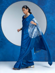 Indigo Blue Vasansi Silk Saree