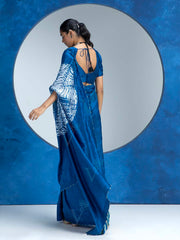Indigo Blue Vasansi Silk Saree