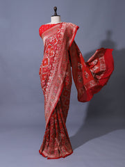 Red Georgette Zari Saree