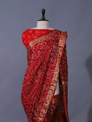 Red Gajji Silk Zari Saree