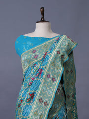 Blue Georgette Zari Saree