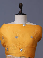 Yellow Vasansi Silk Gota Patti Saree