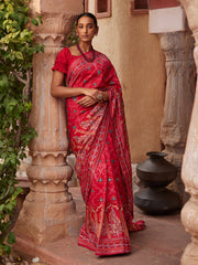 Pink Vasansi Silk Printed Saree