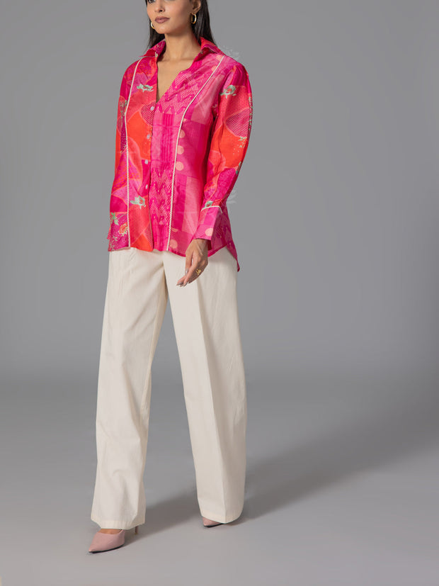 Pink Vasansi Silk Printed Top