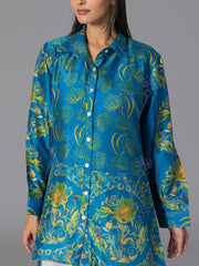 Blue Vasansi Silk Printed Top