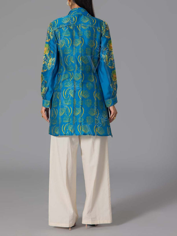 Blue Vasansi Silk Printed Top