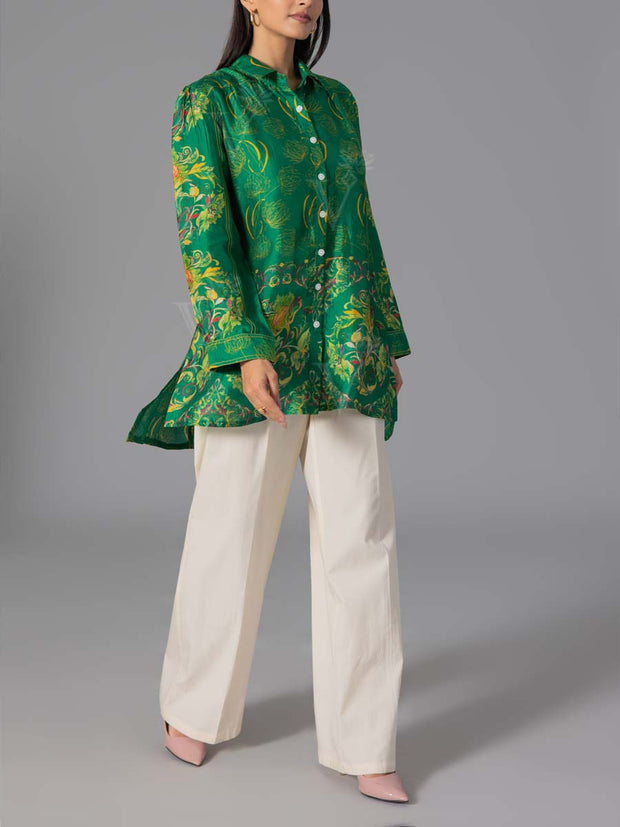 Green Vasansi Silk Printed Top