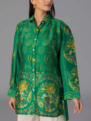 Green Vasansi Silk Printed Top