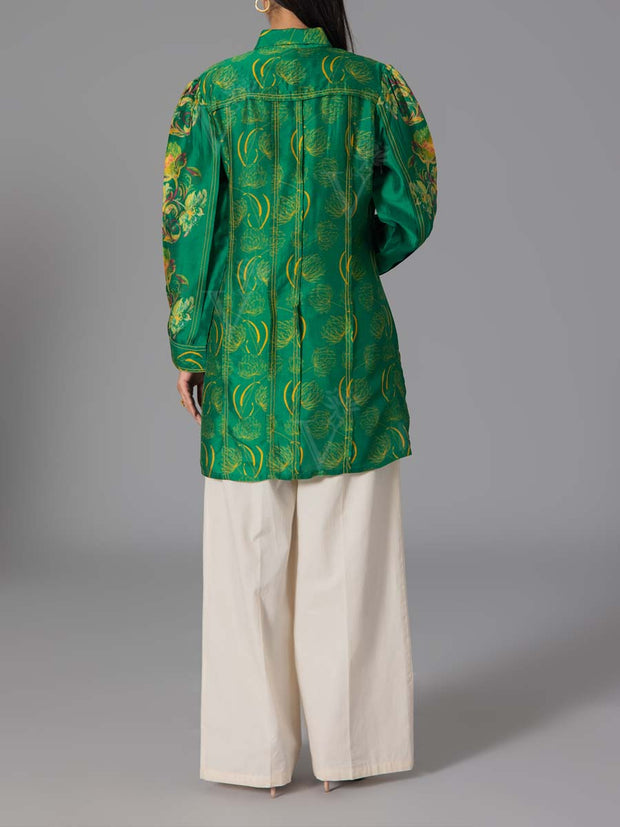 Green Vasansi Silk Printed Top