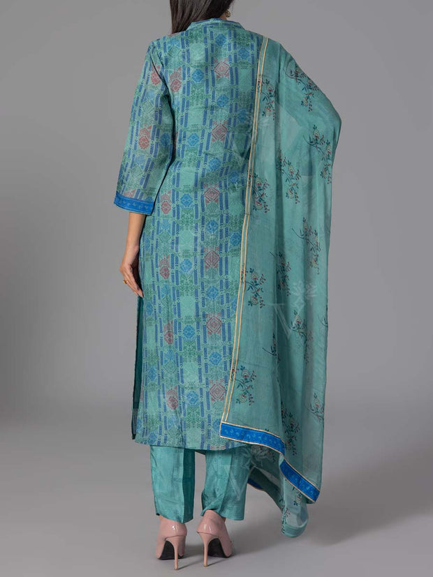 Blue Vasansi Silk Printed Suit Set