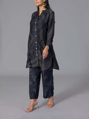 Black Vasansi Silk Co-Ord Set