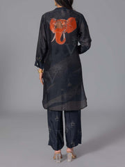 Black Vasansi Silk Co-Ord Set