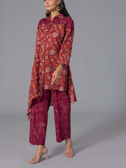 Maroon Cotton Printed Co-Ord Set