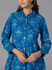 Blue Cotton Printed Co-Ord Set