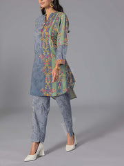 Grey Cotton Printed Co-Ord Set