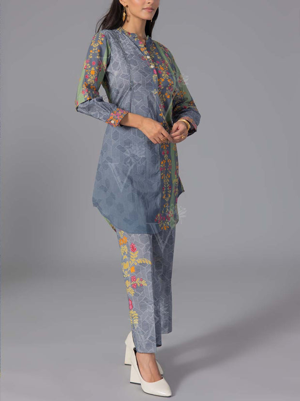 Grey Cotton Printed Co-Ord Set