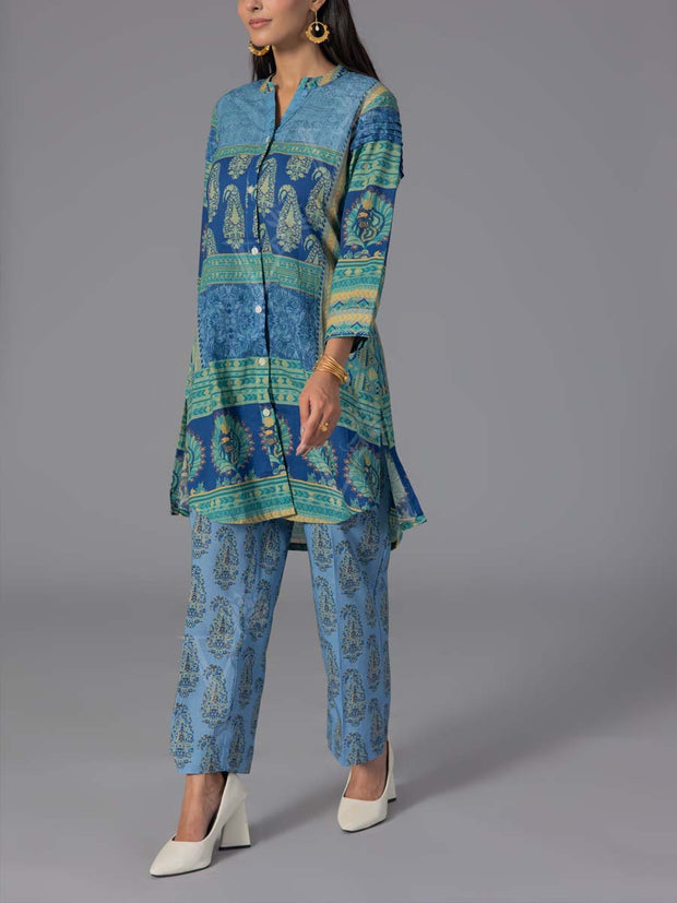 Blue Cotton Printed Co-Ord Set