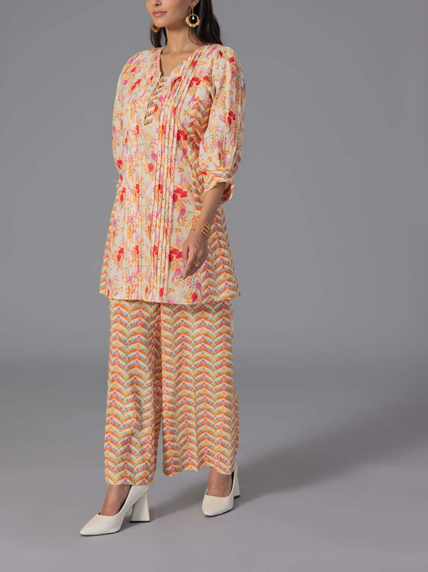 Off-WhiteCotton Printed Co-Ord Set