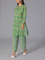 Green Cotton Printed Co-Ord Set