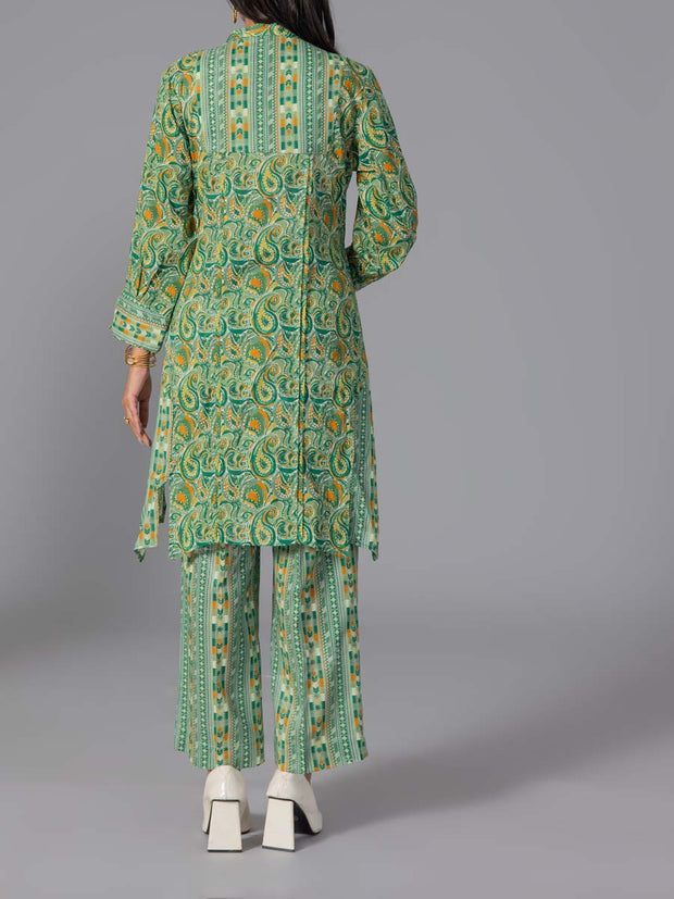 Green Cotton Printed Co-Ord Set