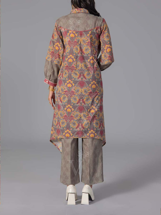 Grey Cotton Printed Co-Ord Set