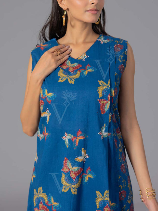 Blue Cotton Printed Co-Ord Set