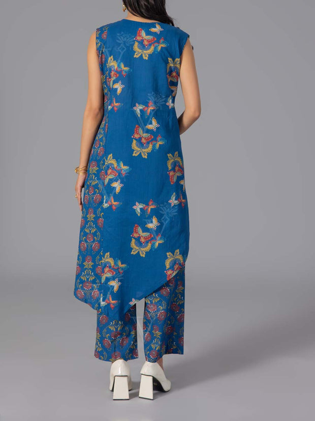 Blue Cotton Printed Co-Ord Set