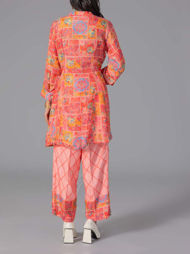 Pink and Orange Vasansi Silk Co-Ord Set