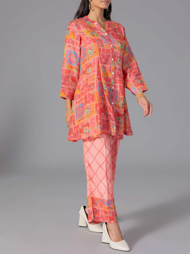 Pink and Orange Vasansi Silk Co-Ord Set