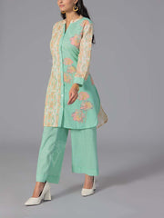 Green Cotton Printed Co-Ord Set