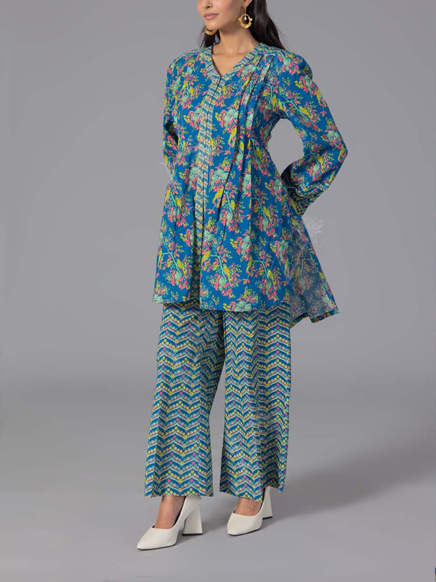 Blue Cotton Printed Co-Ord Set
