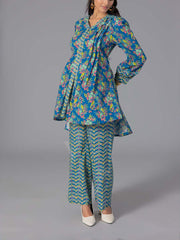 Blue Cotton Printed Co-Ord Set