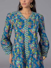 Blue Cotton Printed Co-Ord Set