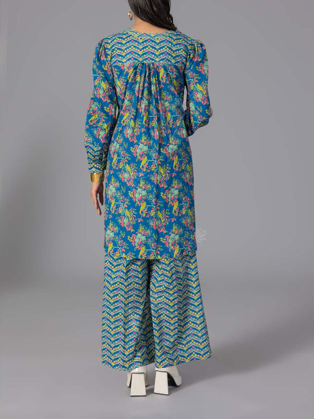 Blue Cotton Printed Co-Ord Set