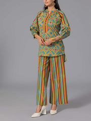 Green Cotton Printed Co-Ord Set