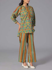Green Cotton Printed Co-Ord Set