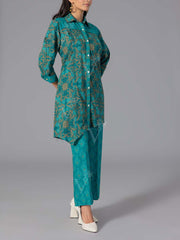 Green Cotton Printed Co-Ord Set