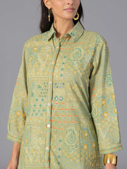 Green Cotton Printed Co-Ord Set