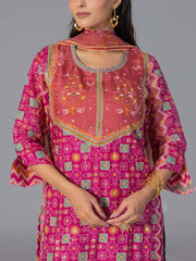 Pink Printed Suit Set