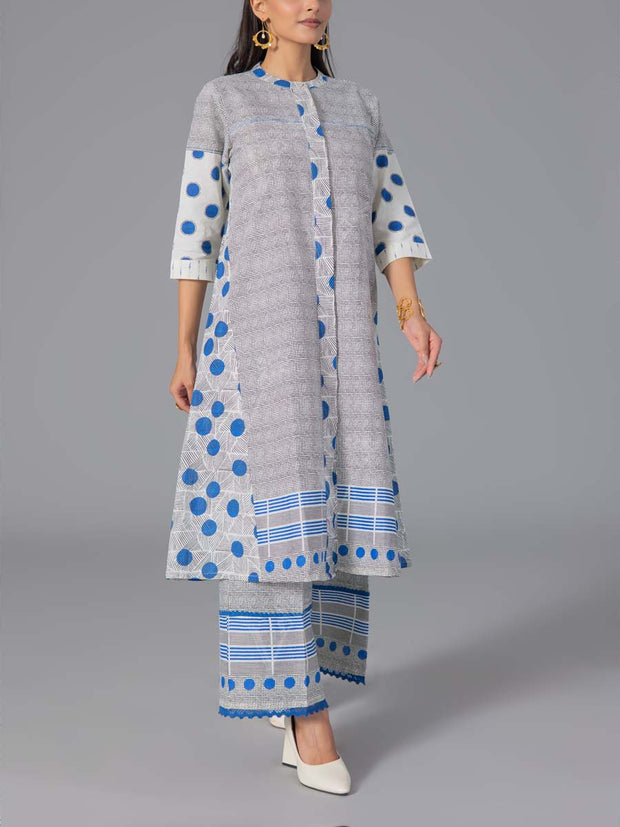 Blue Cotton Flex Kurta and Pant Set